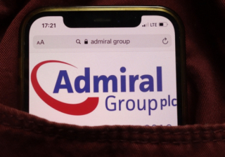 phone with Admiral Group website loaded