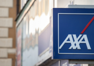 axa insurance logo on side of building