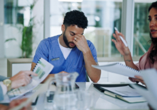 stressed healthcare employee