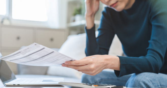 adult dealing with finances
