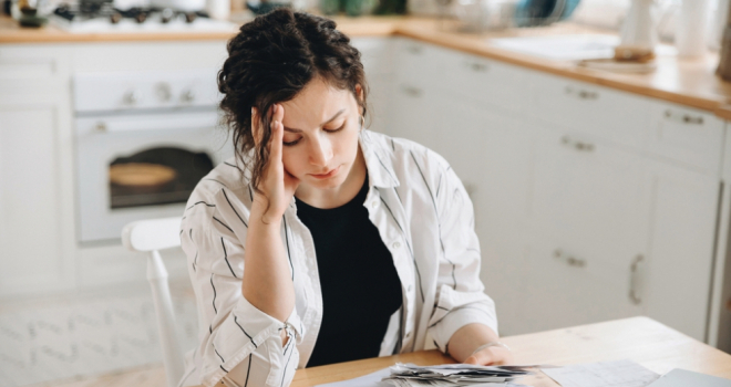 adult dealing with finances